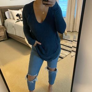 Free People Tops - Free people blue thermal top Free People Tops - Free people blue thermal top